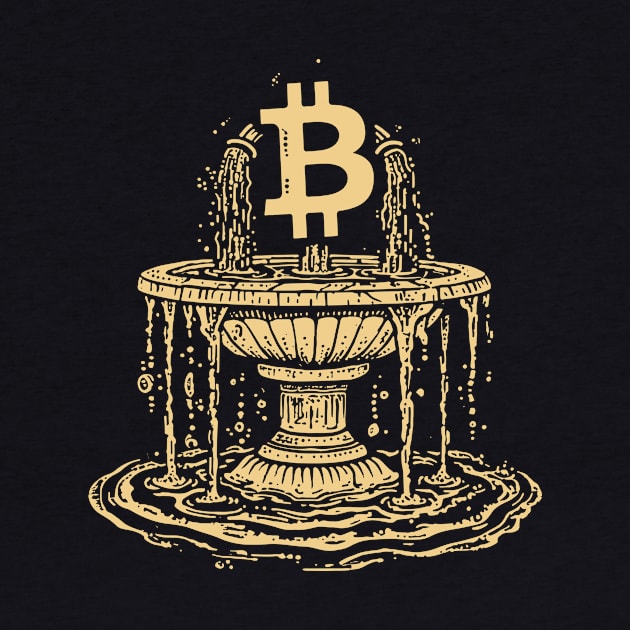 Cryptocurrency. Bitcoin fountain by DragonDream